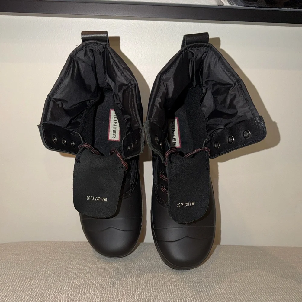 Hunter Original Insulated Lace-Up Snow Boots – Black – Never Worn Size 7 - Picture 4 of 9